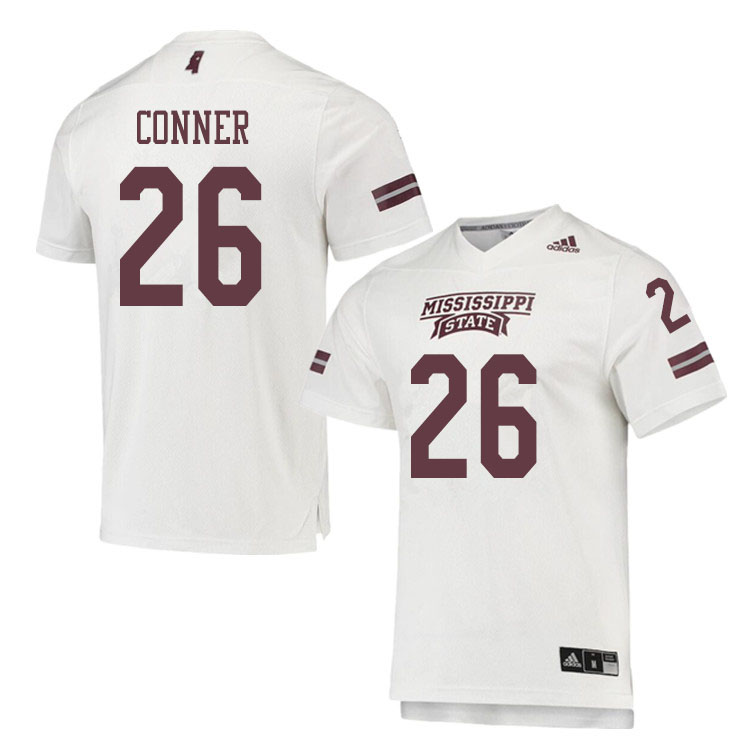 Men #26 Aadreekis Conner Mississippi State Bulldogs College Football Jerseys Sale-White